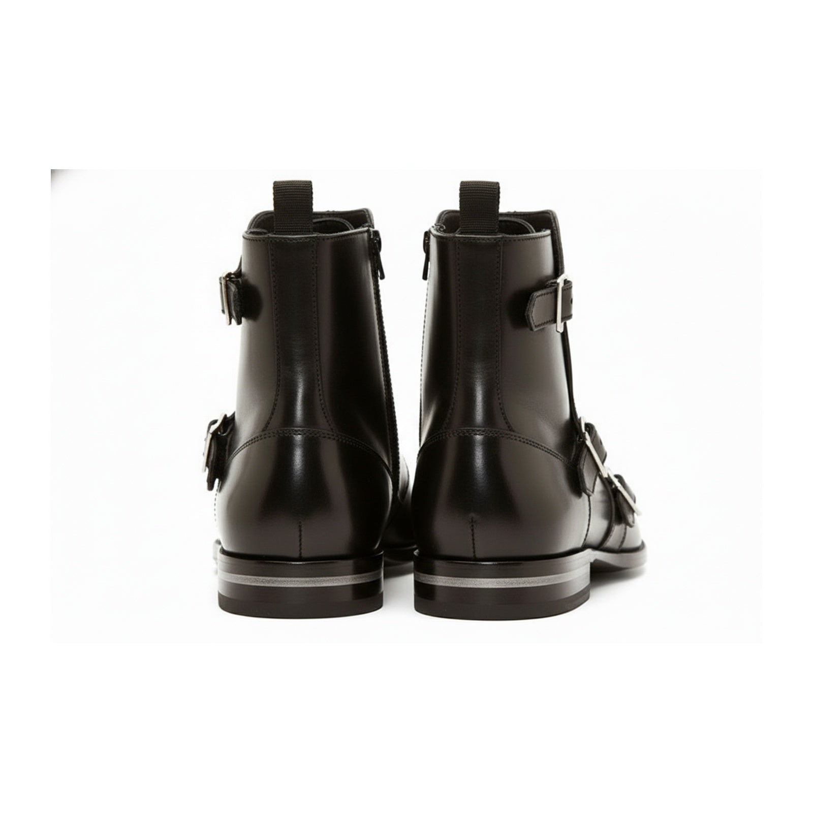 Men's Ankle High Leather Boots - back-view