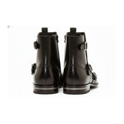 Men's Ankle High Leather Boots - back-view