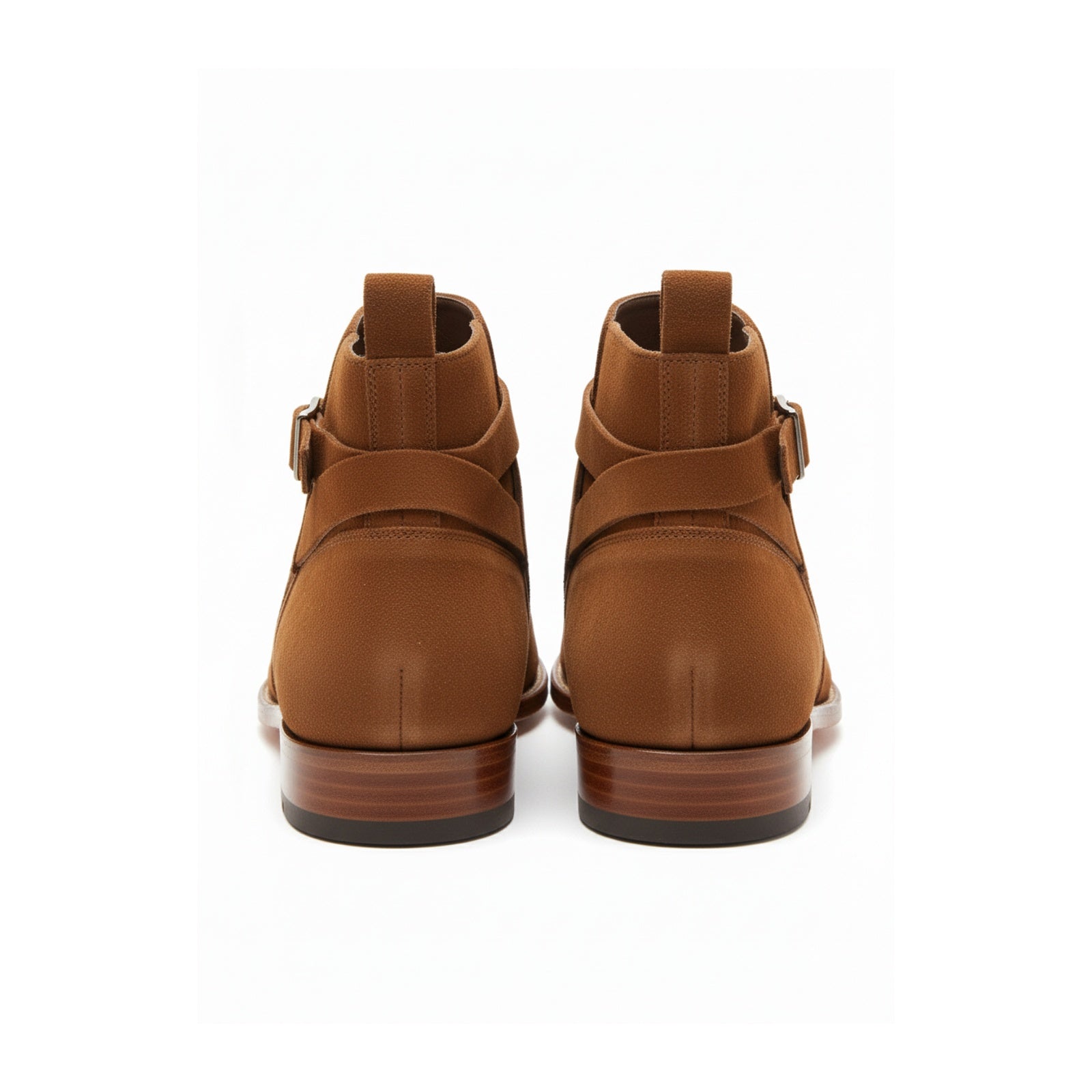 Men's Ankle High Suede Jodhpurs Boots in Tan Brown - back-view