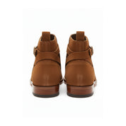 Men's Ankle High Suede Jodhpurs Boots in Tan Brown - back-view
