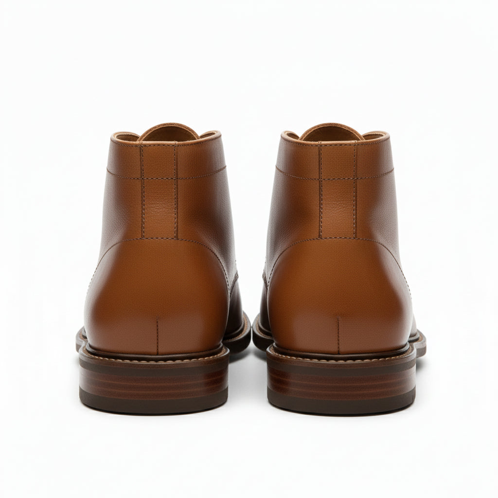 Men's Antique Brown Leather Chukka Boots - back-view