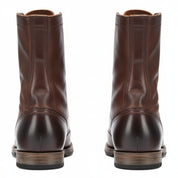 Men's Antique Brown Leather High Ankle Biker Boots - back-view