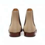 Men's Beige Suede Chelsea Ankle Boots - back-view
