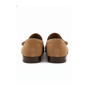 Men's Beige Suede Loafers - back-view