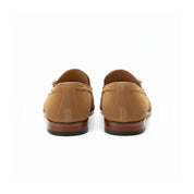 back-view - Men's Beige Suede Tassel Loafers
