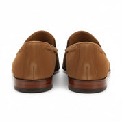 Men's Beige Tassel Moccasin Loafers - back-view
