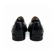 Men's Black Alligator Embossed Leather Dress Shoes - back-view