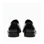 back-view - Men's Black Alligator Leather Oxford Shoes