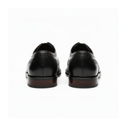 back-view - Men's Black & Brown Leather Wingtip Dress Shoes