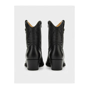 back-view - Men's Black Calf Leather Ankle Boots