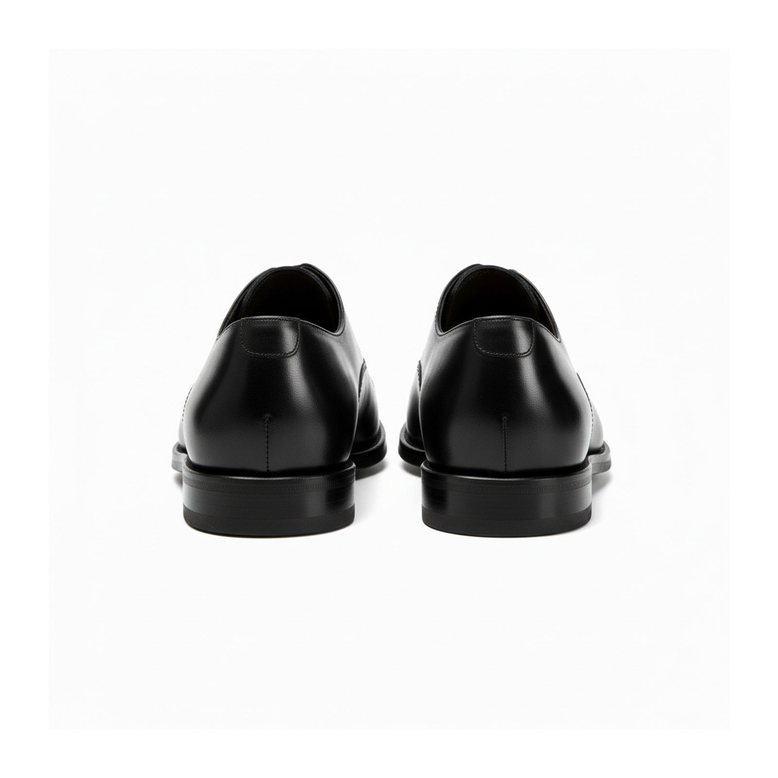 back-view - Men's Black Calf Leather Oxford Dress Shoes