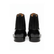 Men's Black Cap Toe Lace-Up Ankle Boots - back-view