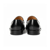 back-view - Men's Black Cow Leather Casual Loafers