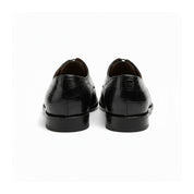back-view - Men's Black Crocodile Leather Oxford Shoes
