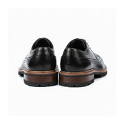 back-view - Men's Black Genuine Leather Brogue Dress Shoes