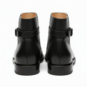 Men's Black Handmade Jodhpurs Ankle Boots - back-view
