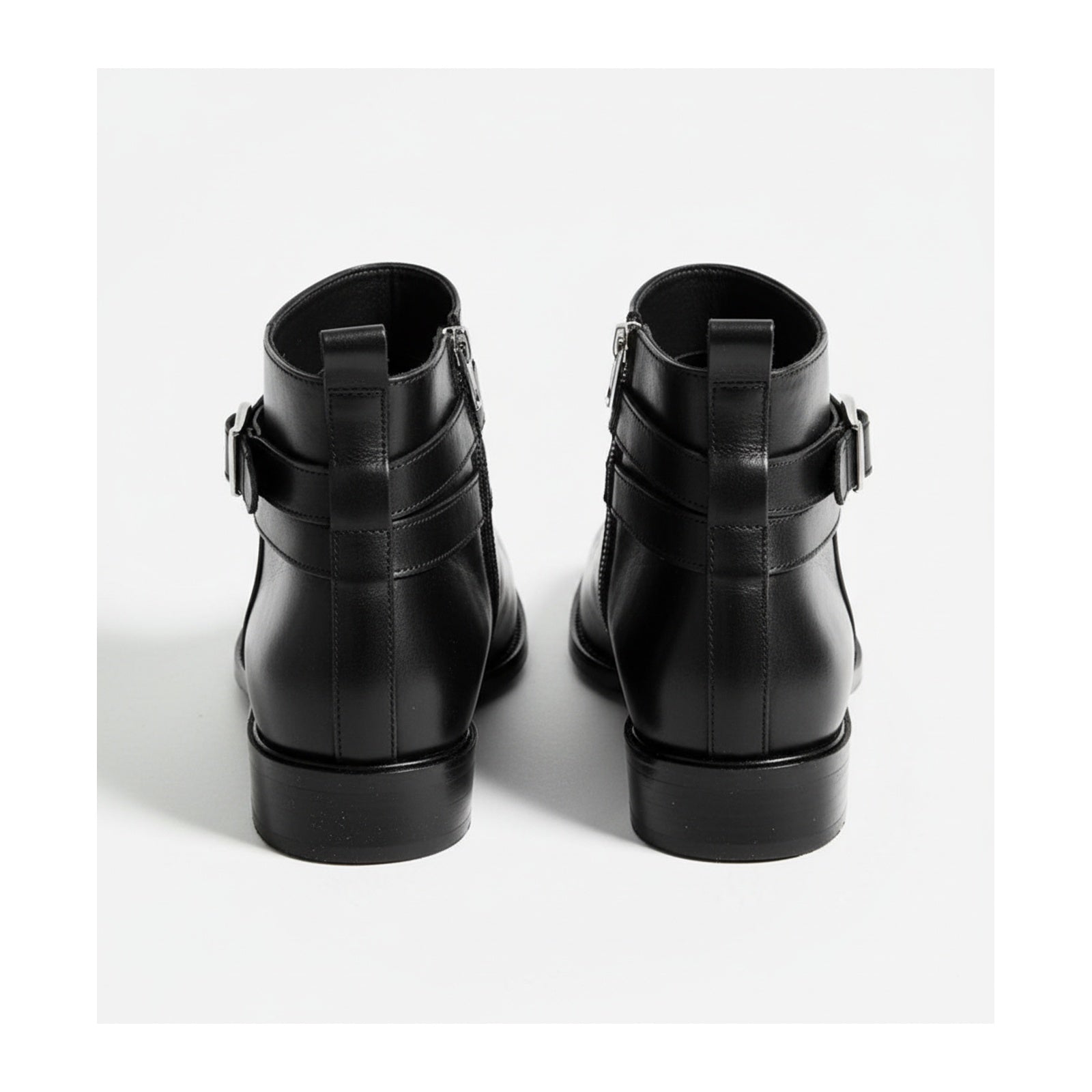 Men's Black Jodhpur Leather Boots - back-view