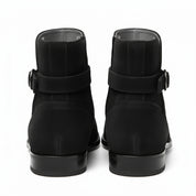 Men's Black Jodhpurs Ankle High Suede Boots - back-view