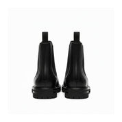 back-view - Men's Black Leather Ankle Boots