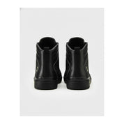back-view - Men's Black Leather Biker Boots