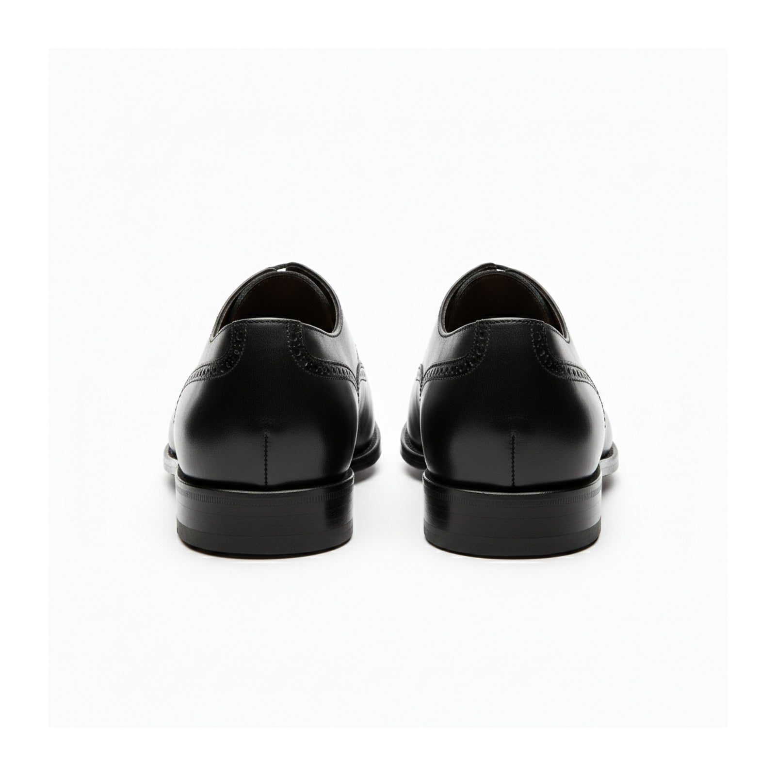 back-view - Men's Black Leather Brogue Oxford Shoes