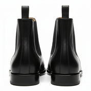 back-view - Men's Black Leather Chelsea Ankle Boots
