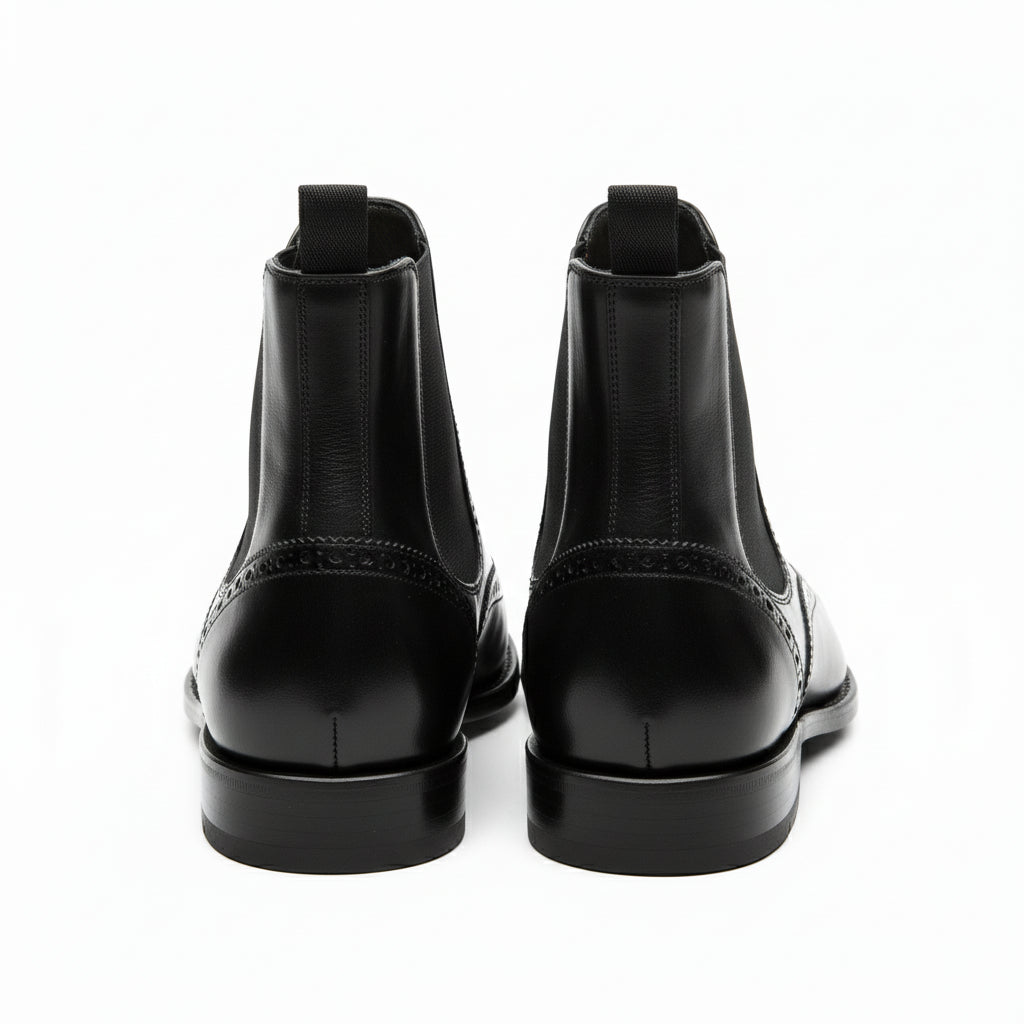 back-view - Men's Black Leather Chelsea Boots