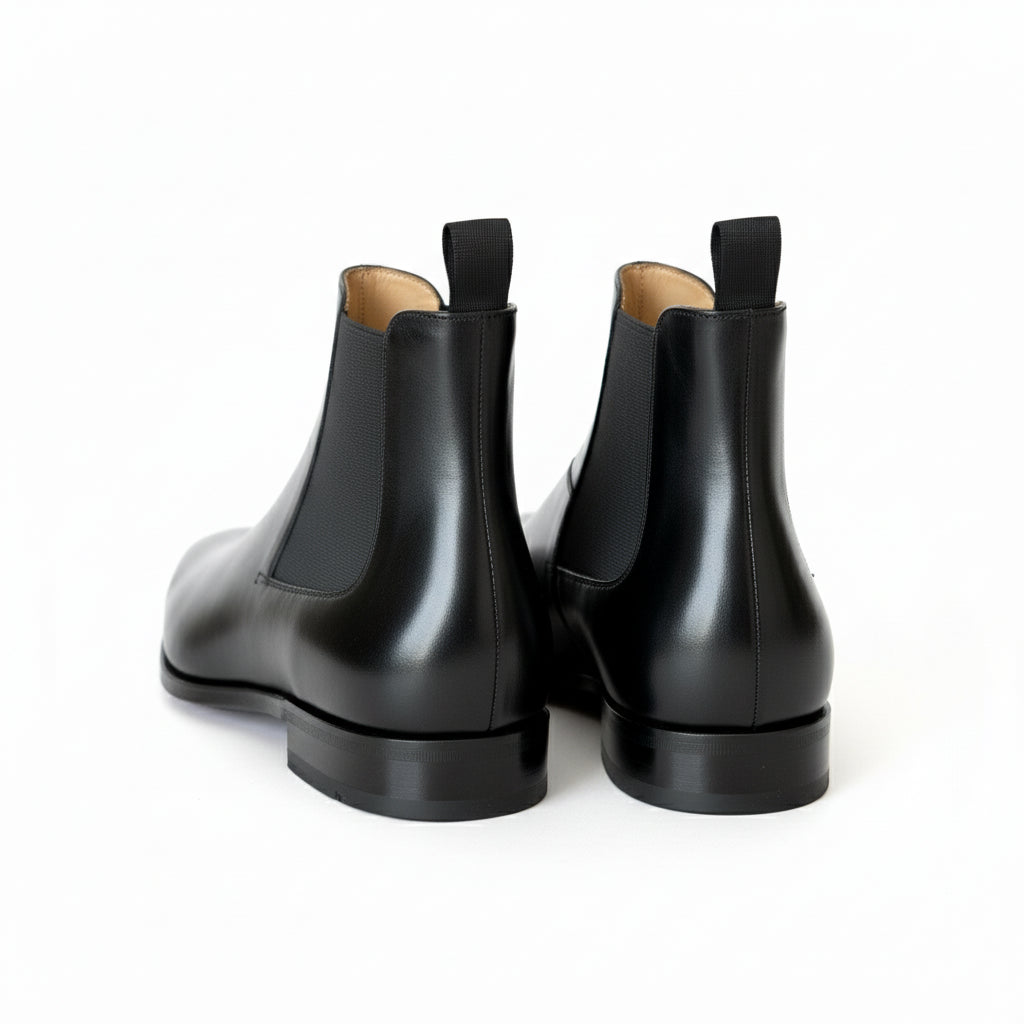 back-view - Men's Black Leather Chelsea Boots