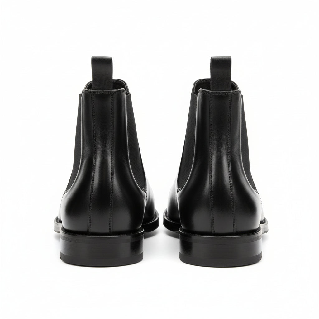back-view - Men's Black Leather Chelsea Boots