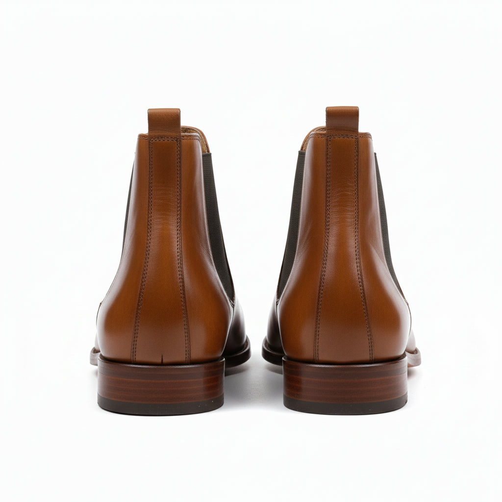 back-view - Men's Black Leather Chelsea Boots