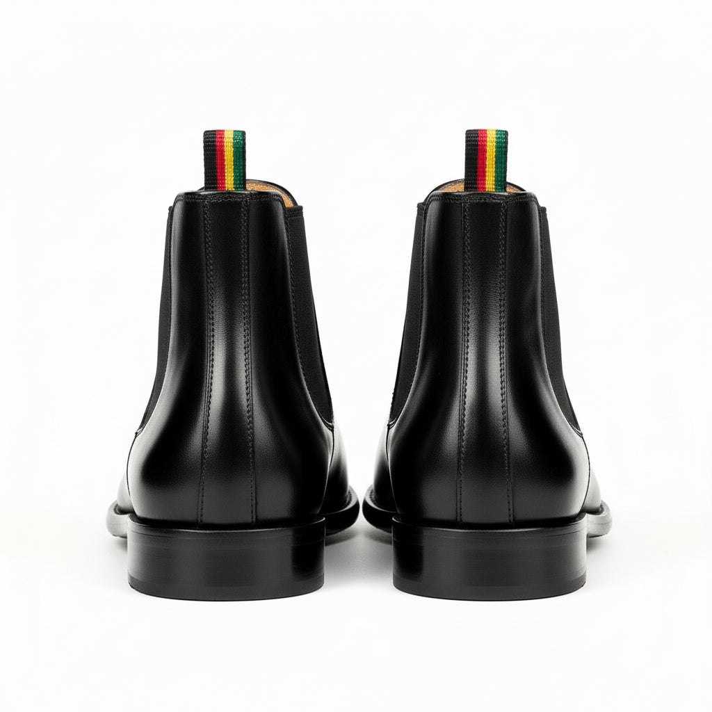 back-view - Men's Black Leather Chelsea Boots