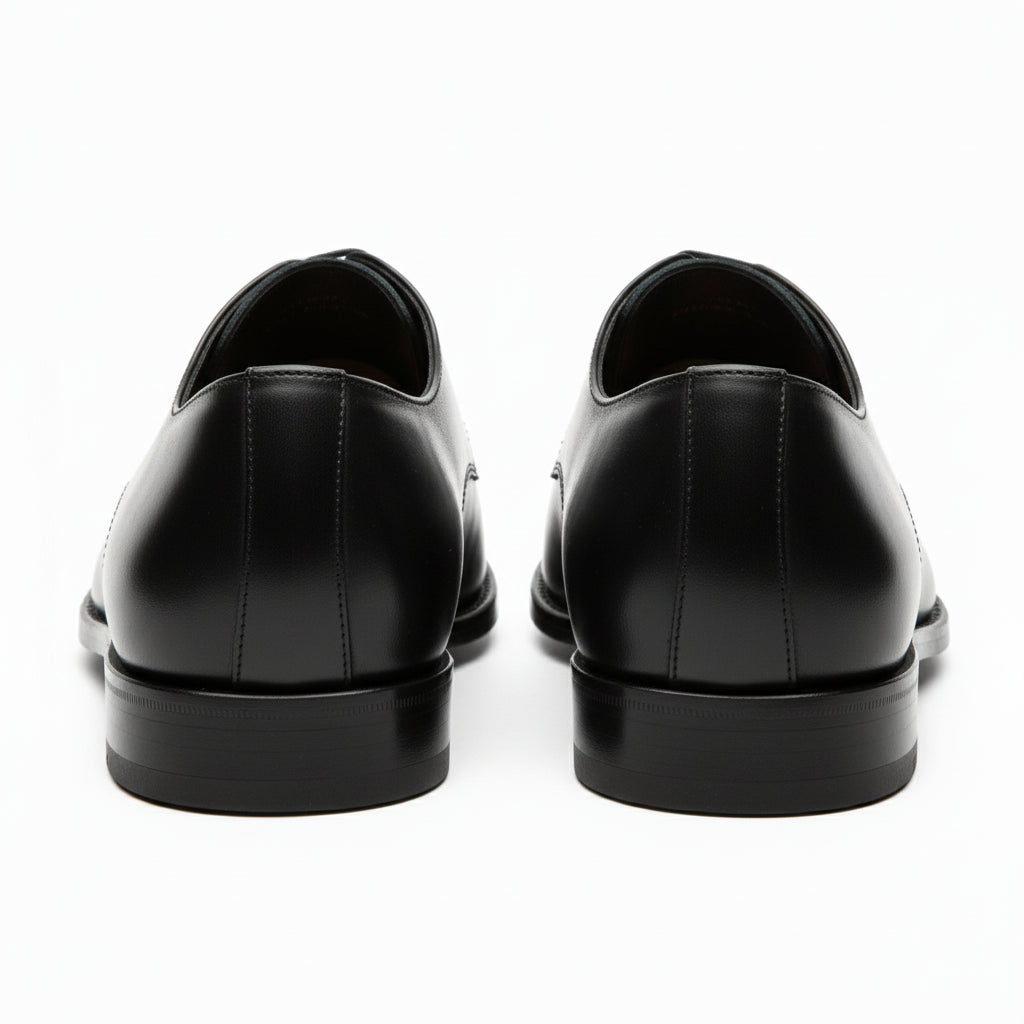 Men's Black Leather Dress Oxfords - back-view