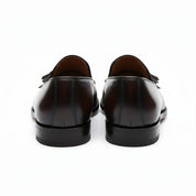 back-view - Men's Black Leather Fringe Moccasins