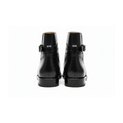 back-view - Men's Black Leather Jodhpur Ankle Boots