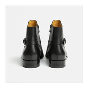 back-view - Men's Black Leather Jodhpurs Ankle Boots