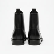 back-view - Men's Black Leather Lace-Up Ankle Boots