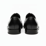 back-view - Men's Black Leather Lace-Up Oxfords