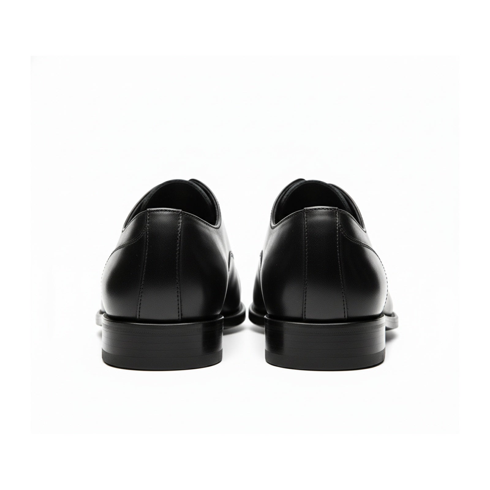 Men's Black Leather Lace-Up Oxfords - back-view