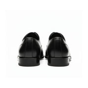 Men's Black Leather Lace-Up Oxfords - back-view