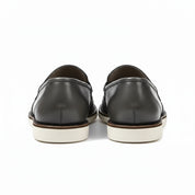 back-view - Men's Black Leather Loafers
