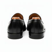 back-view - Men's Black Leather Moccasins | Elegant Dress Design
