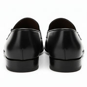 Men's Black Leather Moccasins with Tassels - back-view