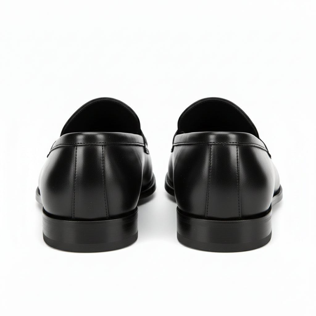 back-view - Men's Black Leather Moccasins