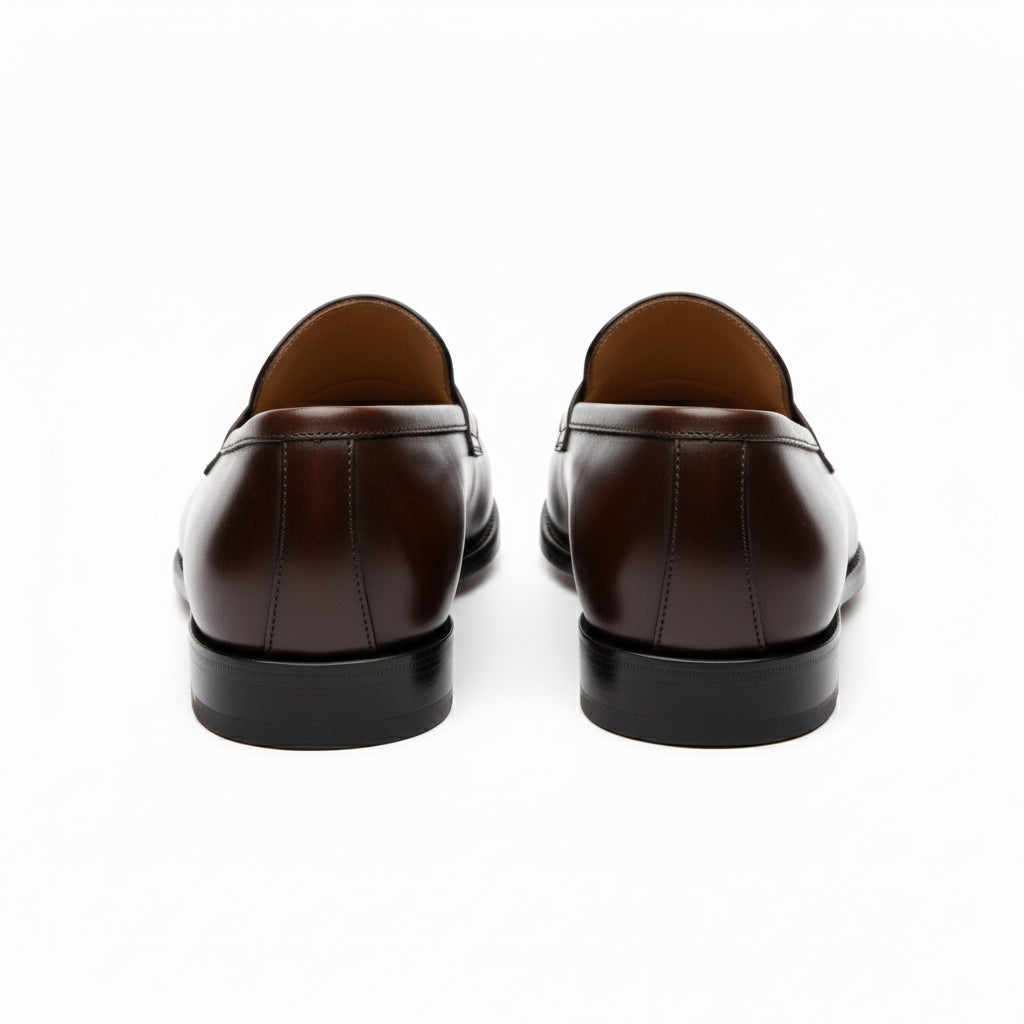 back-view - Men's Black Leather Moccasins