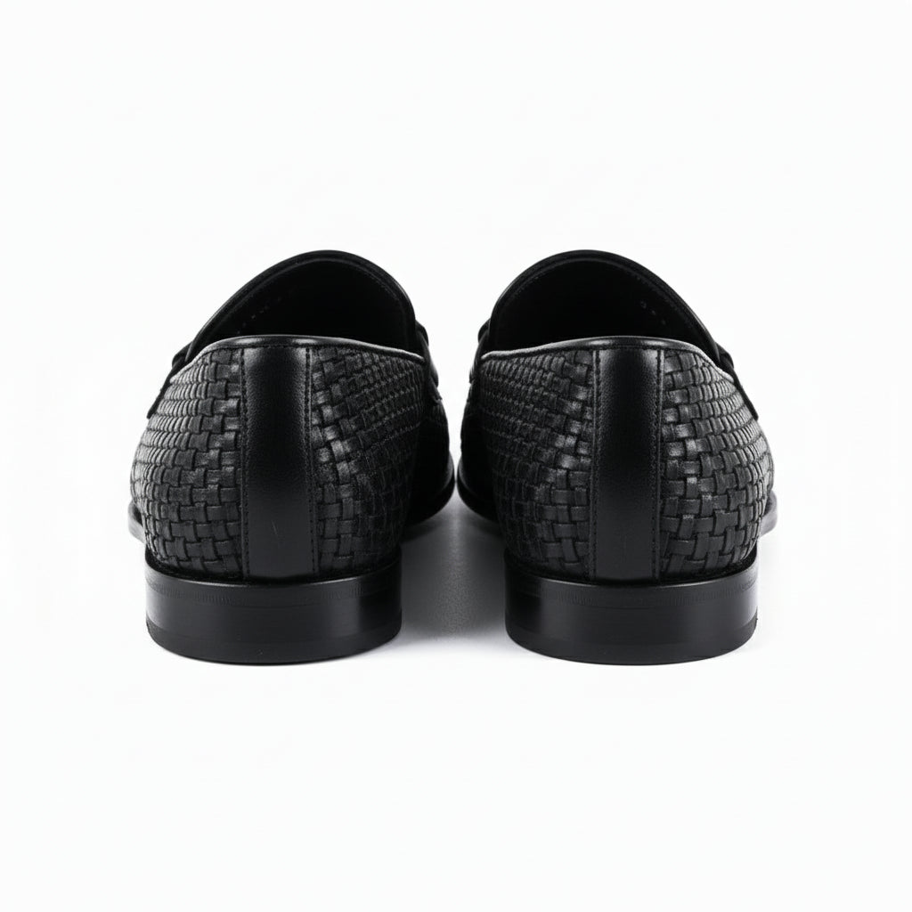 back-view - Men's Black Leather Moccasins