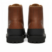 back-view - Men's Black Leather Moto Boots