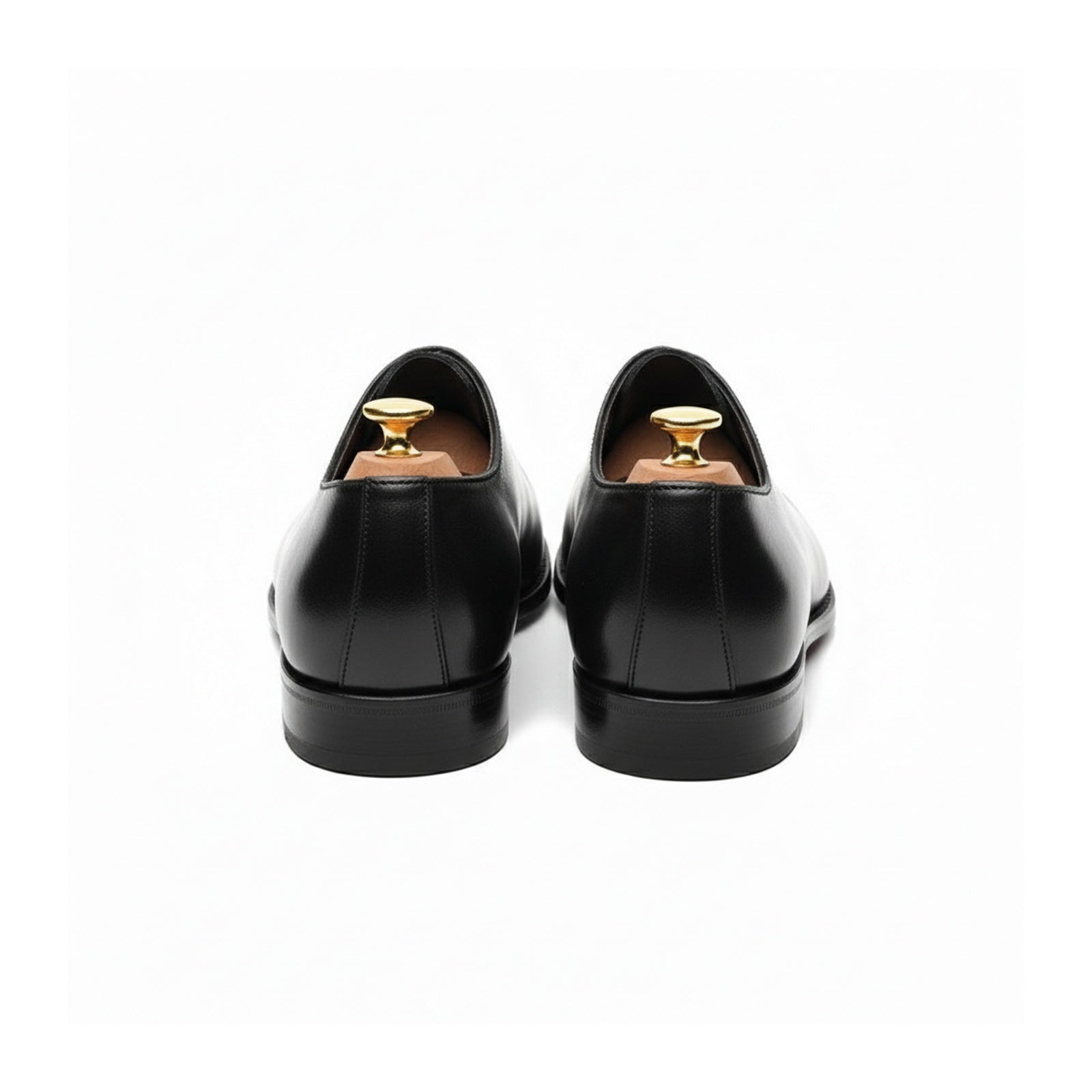 back-view - Men's Black Leather Oxford Brogue Shoes