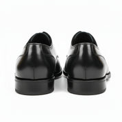 back-view - Men's Black Leather Oxford Dress Shoes with Lace-Up Closure