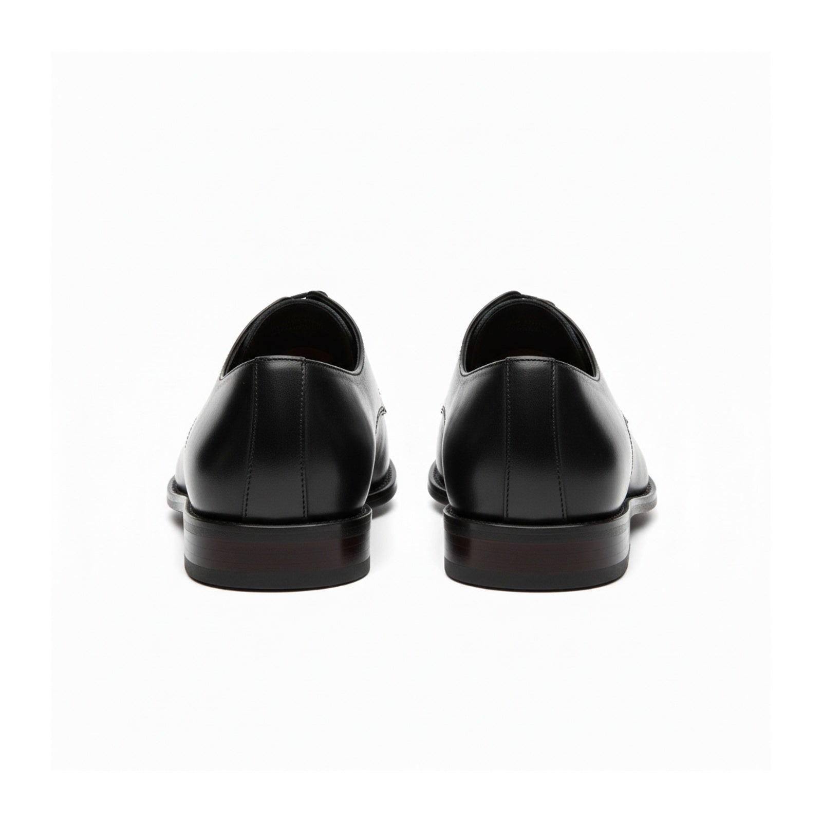 back-view - Men's Black Leather Oxford Dress Shoes
