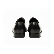 back-view - Men's Black Leather Oxford Shoes with Classic Lace-Up